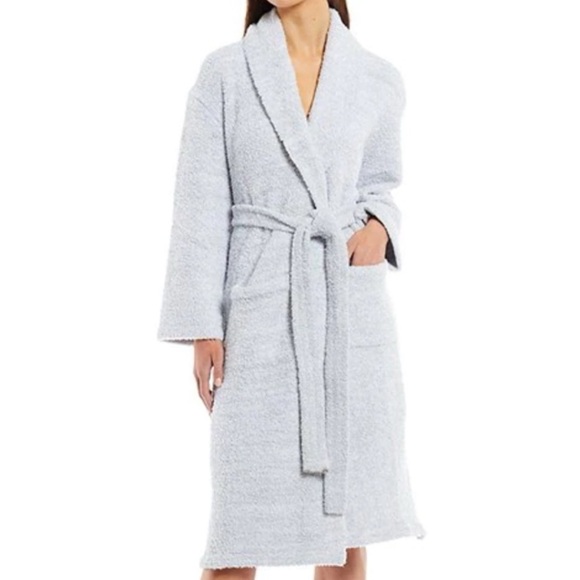 Barefoot Dreams CozyChic Light‎ Blue Long Robe Size 1 XS Small